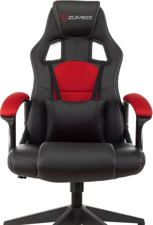 Кресло игровое Zombie Arena черный/красный эко.кожа/ткань крестов. пластик