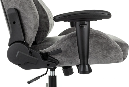 Кресло игровое Zombie Ghost Fabric серый Light-19 с подголов. крестов. пластик