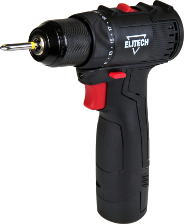Дрель безударная Elitech ДА 10.8БЛ2 патрон:быстрозажимной реверс (204842)