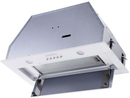 Вытяжка встраиваемая Maunfeld TRAPEZE 601GG белый управление: кнопочное (1 мотор)