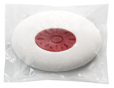 Ластик Silwerhof Ellipse 181153 овальный 40х40х10мм каучук термопластичный белый пластиковая сердцевина