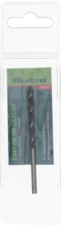 Сверло Сибртех 70232 по дереву Д=3мм Дл=60мм (1пред.) для дрелей
