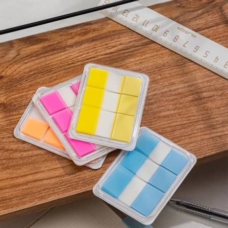 Закладки самокл. пластиковые Deli EA120 1цв.в упак. 60лист ассорти (упак.:3шт)