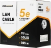 Кабель информационный PROconnect 01-0052 кат.5E UTP 4 пары 24AWG PVC внутренний 305м серый