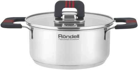 Кастрюля Rondell Stripes RDS-1636 1.2л. d=16см (с крышкой) стальной