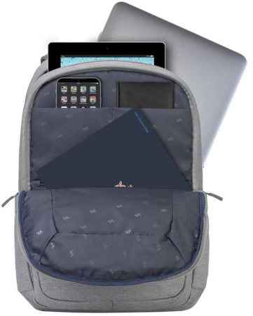 Рюкзак для ноутбука 15.6" Riva 7760 серый полиэстер женский дизайн