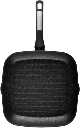 Сковорода-гриль Polaris Monolit 28G квадратная ручка несъемная (без крышки) черный (15264)