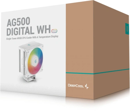 Устройство охлаждения(кулер) Deepcool AG500 Digital Wh ARGB Soc-AM5/AM4/1151/1200/1700 4-pin 29.4dB
