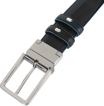 Ремень мужской Piquadro Blue Square CU2619B2/NBLU2 черный/синий натур.кожа