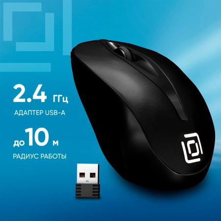 Мышь Оклик 675MW черный оптическая (1200dpi) беспроводная USB для ноутбука (3but)