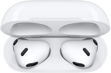 Гарнитура вкладыши Apple AirPods 3 A2565/A2564/A2897 Lightning белый беспроводные bluetooth в ушной раковине (MPNY3AM/A)