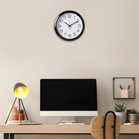 Часы настенные аналоговые Бюрократ WallC-R78PN D29см черный (WALLC-R78PN29/BLACK)