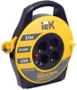Удлинитель силовой IEK Industrial (WKP14-10-04-10) 3x1.0кв.мм 4розет. 10м ПВС 10A катушка желтый