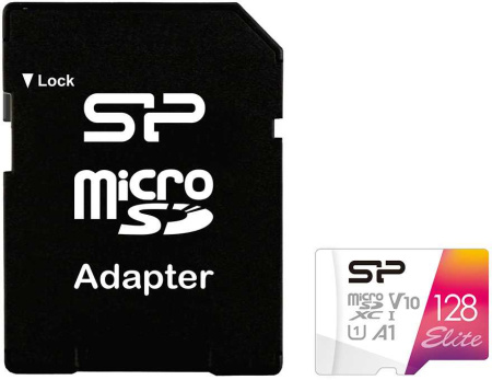Флеш карта microSDXC 128Gb Class10 Silicon Power SP128GBSTXBV1V20SP Elite + adapter