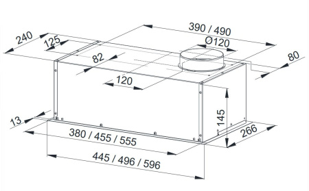 Вытяжка встраиваемая Weissgauff Alpha 50 PB BL черный управление: кнопочное (1 мотор)