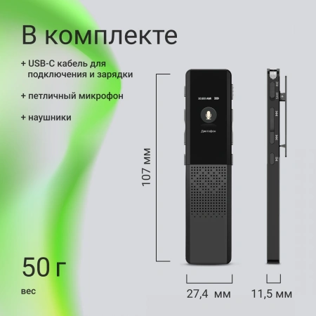 Диктофон Цифровой Digma DiVoice RV70 черный