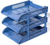 Лоток горизонтальный Deli E9213 BLUE E9213 сборный для бумаг 325x241x155мм синий пластик (упак.:3шт) пластиковый пакет