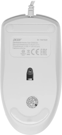 Мышь Acer OMW300 белый оптическая (1200dpi) USB (3but)