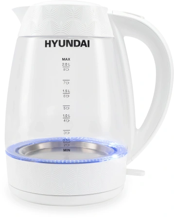 Чайник электрический Hyundai HYK-G4506 2л. 2200Вт белый (корпус: стекло)