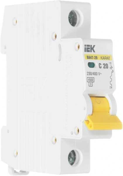 Выключатель автоматический IEK MVA20-1-020-C ВА47-29 20A тип C 4.5kA 1П 230/400В 1мод белый (упак.:1шт)