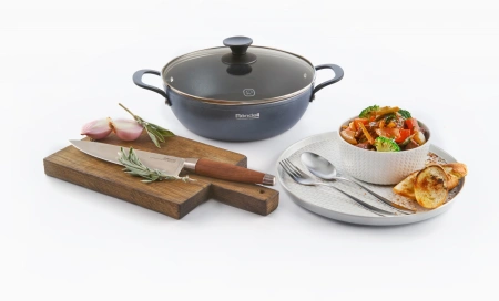 Сотейник Rondell Evolution-R RDA-799 d=26см (с крышкой) графитовый