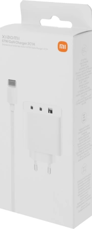 Сетевое зар./устр. Xiaomi 67W GaN Charger 2C1A EU 67W 6.1A (PD) 2хUSB-C/USB-A универсальное белый (B