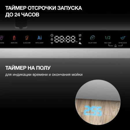 Посудомоечная машина встраив. Hyundai HBD 685 2100Вт полноразмерная нержавеющая сталь инвертер