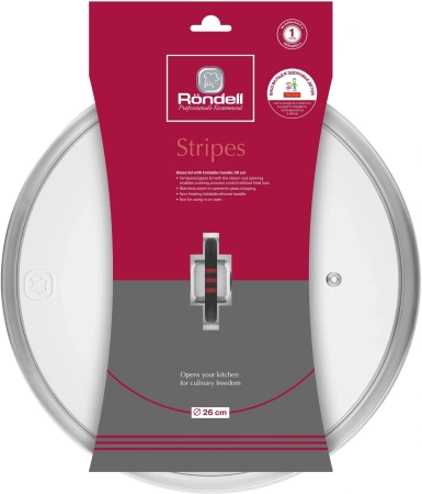 Крышка Rondell Stripes RDA-1621 d=26см крыш.прозрачный руч.серая