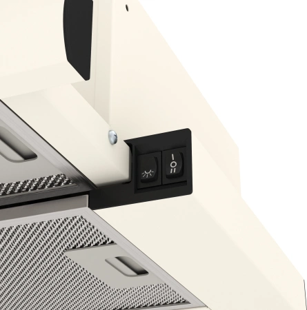 Вытяжка встраиваемая Elikor Интегра 60П-400-В2Л УХЛ 4.2 топленое молоко управление: кулисные переключатели (1 мотор)