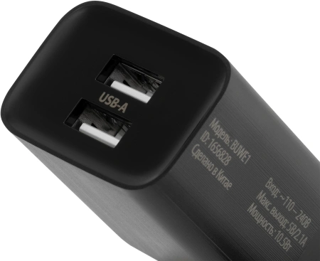 Сетевое зар./устр. Buro BUWE1 10.5W 2.1A 2xUSB универсальное черный (BUWE10S200BK)
