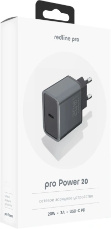 Сетевое зар./устр. Redline Pro XC-1 20W 3A (PD) универсальное черный (УТ000038326)