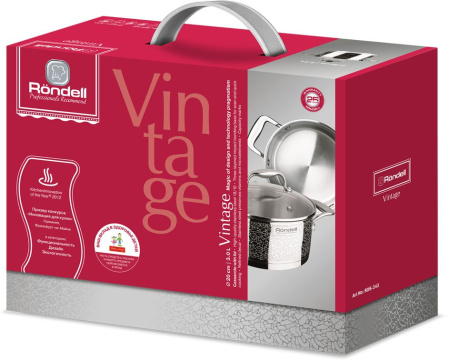 Кастрюля Rondell Vintage RDS-343 3л. d=20см (с крышкой) стальной