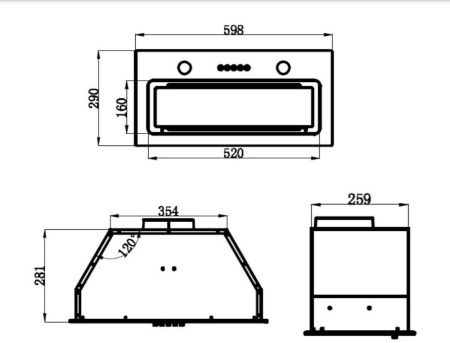 Вытяжка встраиваемая Maunfeld TRAPEZE 601GG белый управление: кнопочное (1 мотор)