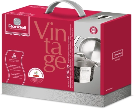 Кастрюля Rondell Vintage RDS-344 5л. d=24см (с крышкой) стальной