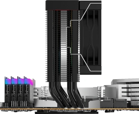 Устройство охлаждения(кулер) Bloody BD-AC150-ARGB1 ARGB Soc-AM5/AM4/1151/1200/2066/1700 черный 4-pin 11-23dB Al+Cu LCD 150W 365gr Ret (BD-AC150-ARGB1-BK)