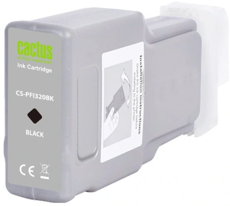 Картридж струйный Cactus CS-PFI320BK PFI-320BK черный (300мл) для Canon imagePROGRAF TM-200/TM-200 MFP L24ei/TM-205/TM-300