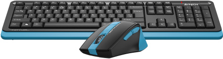 Клавиатура + мышь A4Tech Fstyler FG1035 клав:черный/синий мышь:черный/синий USB беспроводная Multimedia (FG1035 NAVY BLUE)