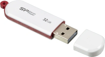 Флеш Диск Silicon Power 32Gb LuxMini 320 SP032GBUF2320V1W USB2.0 белый