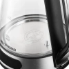 Чайник электрический Redmond KG222 1.5л. 2200Вт серебристый/черный корпус: стекло/сталь