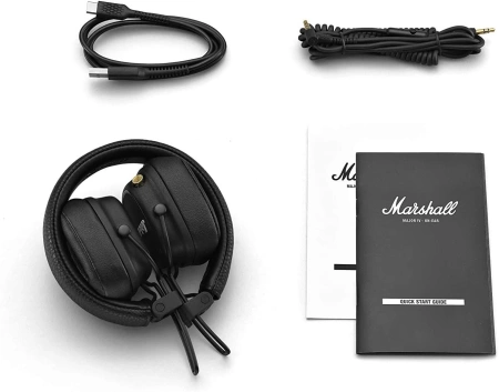 Гарнитура накладные Marshall Major IV черный беспроводные bluetooth (1005773)