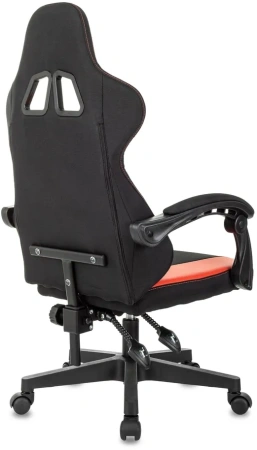 Кресло игровое Zombie Rudger черный/красный ткань/эко.кожа с подголов. крестов. пластик