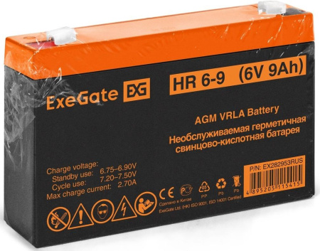 Батарея для ИБП Exegate EX282953 6В 9Ач