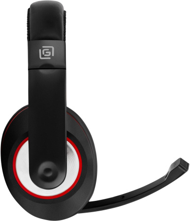 Наушники с микрофоном Оклик HS-L390G DRAGON черный/красный 1.8м мониторные оголовье (1100413)
