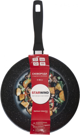 Сковорода Starwind Optimum induction SW-OPI2026 круглая 26см покрытие: Xylan Plus ручка несъемная (без крышки) черный