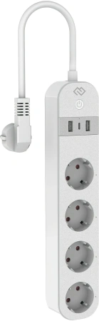Сетевой фильтр Digma DiPlug Strip 55 белый (STRIP55-4S-3USB-20A-MON)