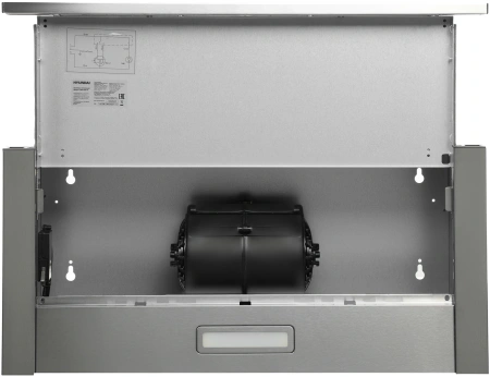 Вытяжка встраиваемая Hyundai HBH 6230 IX нержавеющая сталь управление: кулисные переключатели (1 мотор)