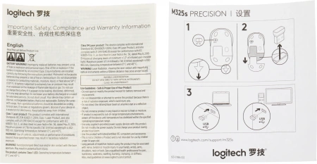 Мышь Logitech M325s черный оптическая 1000dpi беспров. USB для ноутбука 3but (910-006822)