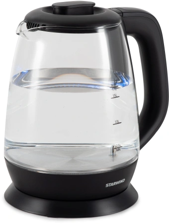 Чайник электрический Starwind SKS3036 1.7л. 2200Вт черный корпус: стекло