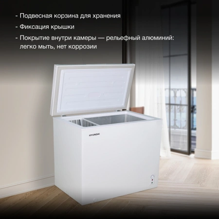 Морозильный ларь Hyundai CH35081 белый 130Вт