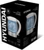Чайник Hyundai HYK-G9990 1.5л. 2000Вт белый/серебристый (стекло)
